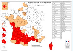 Carte infestation termites GARD